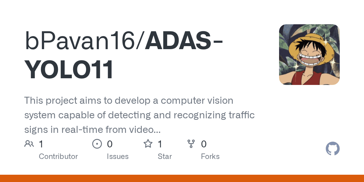 Automatic Driving Assistance System (ADAS) using YOLO v11 for Traffic Sign Detection and Recognition GitHub preview