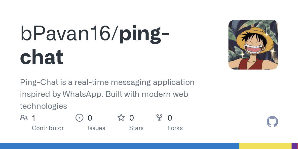Ping-Chat – Real-Time Messaging Platform GitHub preview